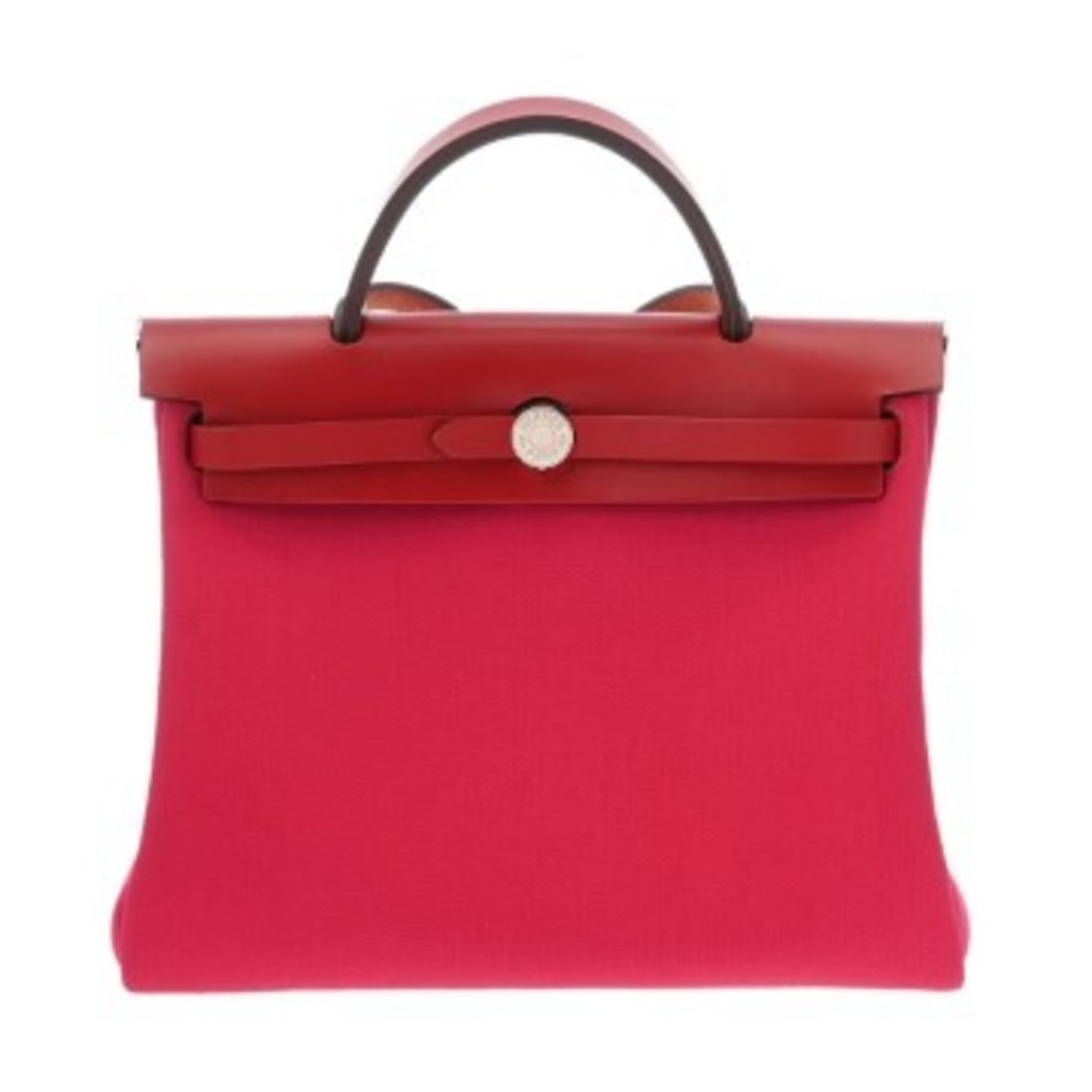 HERMES Herbag Zip PM Rose Mexico Rouge Piment U stamp (circa 2022) Women's Toile Military Vache: --- Catalog ---Category: SizeSize (HxWxD): 25cm x 30cm x 11.5cm / 9.84'' x 11.81'' x 4.52''Category: DesignType: HandbagColor: Red colorGender: WomenMaterial: Vache leather , Leather Category: General