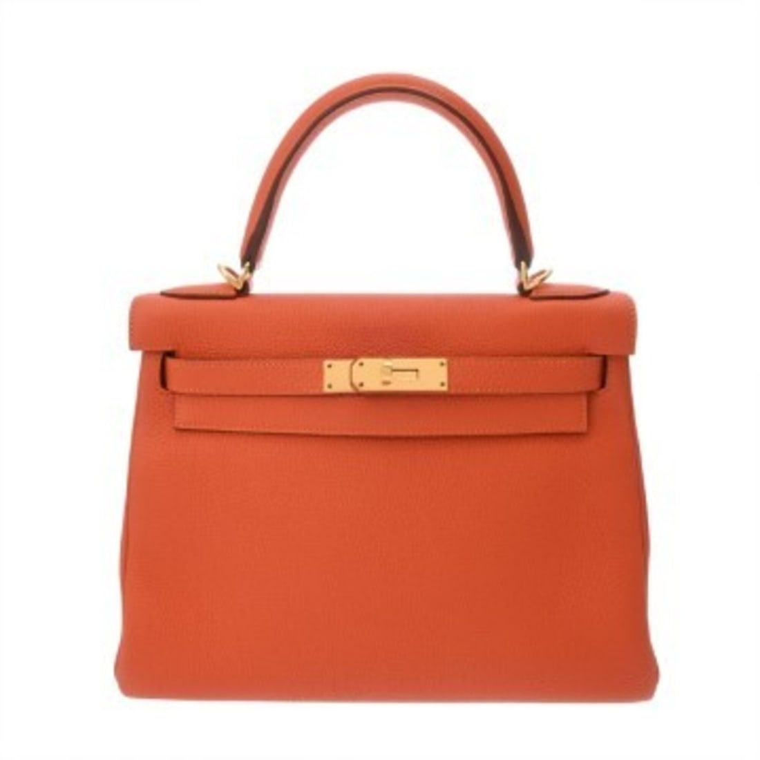 HERMES Kelly 28, 2-way, orange, T stamp (circa 2015), women's Togo leather handbag, A-rank,: --- Catalog ---Category: SizeSize (HxWxD): 22cm x 28cm x 11cm / 8.66'' x 11.02'' x 4.33''Category: DesignType: HandbagColor: OrangeGender: WomenMaterial: Togo leather Category: GeneralBrand: HermesCou