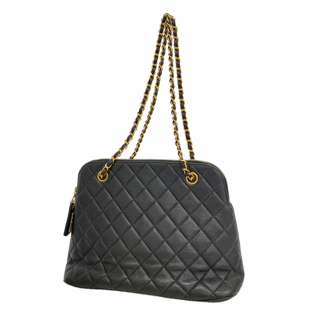 Chanel Matelassé Shoulder Bag, Caviar Leather, Black, Women's: --- Catalog ---Category: SizeSize (HxWxD): 23.5cm x 31cm x 13cm / 9.25'' x 12.2'' x 5.11''Category: DesignType: Shoulder bagColor: BlackGender: WomenMaterial: Grained Calfskin Hardware Color: GoldCate
