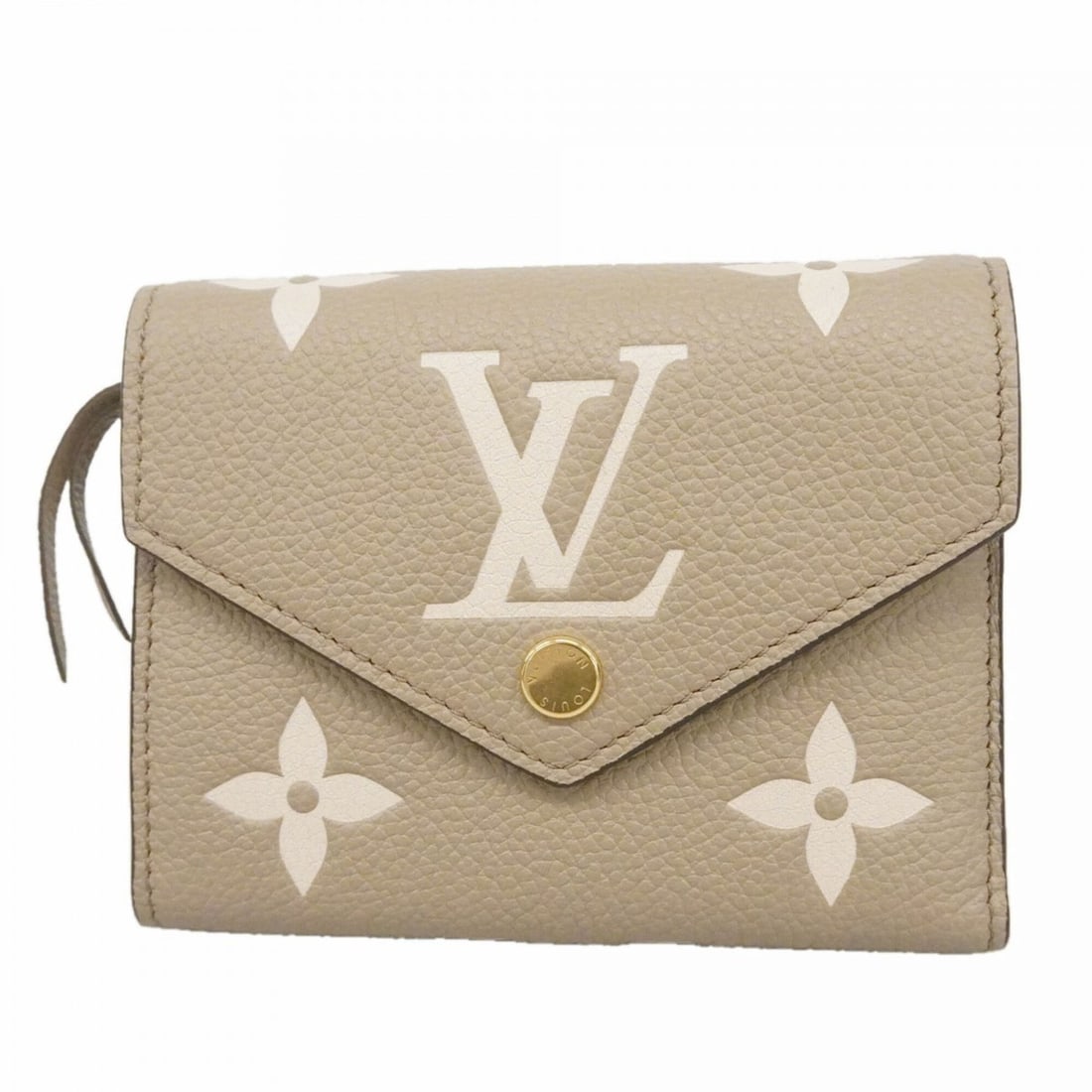 Louis Vuitton Tri-fold Wallet Monogram Empreinte Bicolor Portefeuille Victorine M81861 Tourterelle: --- Catalog ---Category: SizeSize (HxWxD): 10cm x 12cm x 2cm / 3.93'' x 4.72'' x 0.78''Category: DesignType: Wallet (tri-fold)Color: Cream, TourterelleGender: WomenCategory: GeneralMPN: M81861Brand: L