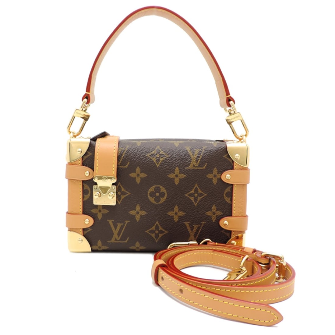 Louis Vuitton Side Trunk PM Women's Handbag M46815 Monogram Brown: --- Catalog ---Category: SizeSize (HxWxD): 12cm x 19cm x 7cm / 4.72'' x 7.48'' x 2.75''Category: DesignType: HandbagColor: BrownGender: WomenMaterial: Monogram Category: GeneralMPN: M46815Brand: Louis