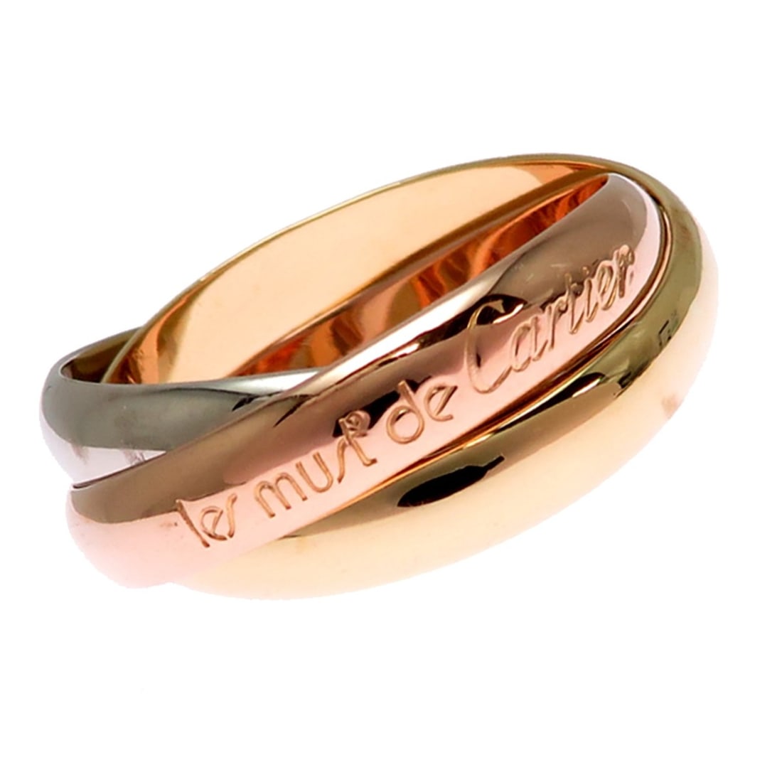 Cartier #53 750YG WG PG Trinity Women's Ring - 750 Yellow Gold: --- Catalog ---Category: SizeJP Size: 13.5US Size: 6.5Category: DesignType: Band ringGender: WomenMaterial: Pink gold (18K), White gold (18K), Yellow gold (18K)Category: GeneralBrand: Cartier--- Item 