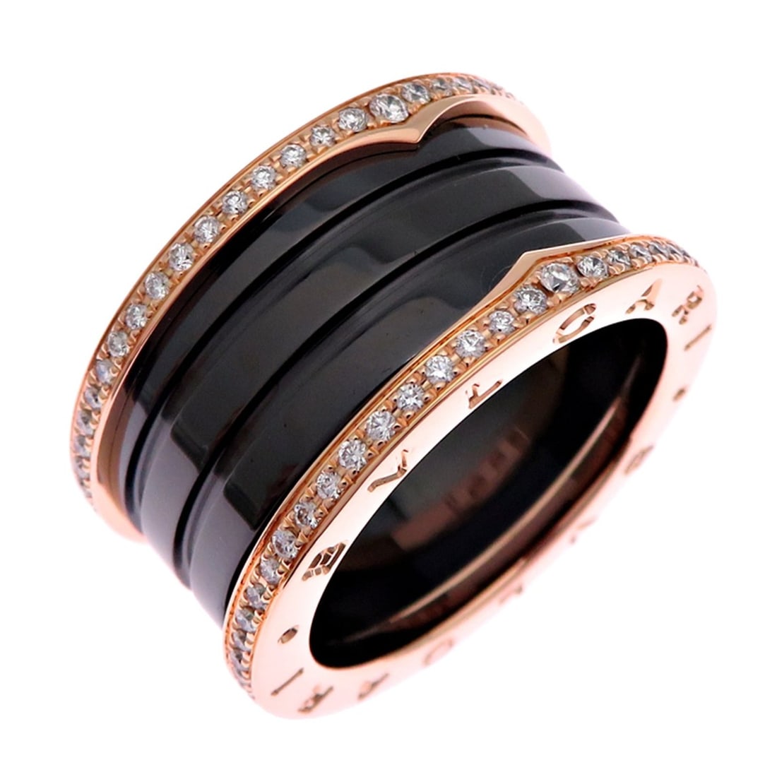 Bvlgari #57 Diamond B.zero1 4-Band Women's/Men's Ring AN857029 349938 750 Pink Gold: --- Catalog ---Category: SizeJP Size: 16.5US Size: 8Category: DesignType: Band ringColor: PinkStone: DiamondGender: Men,WomenMaterial: Ceramic, Pink gold (18K)Category: GeneralMPN: AN857029/349938Bran