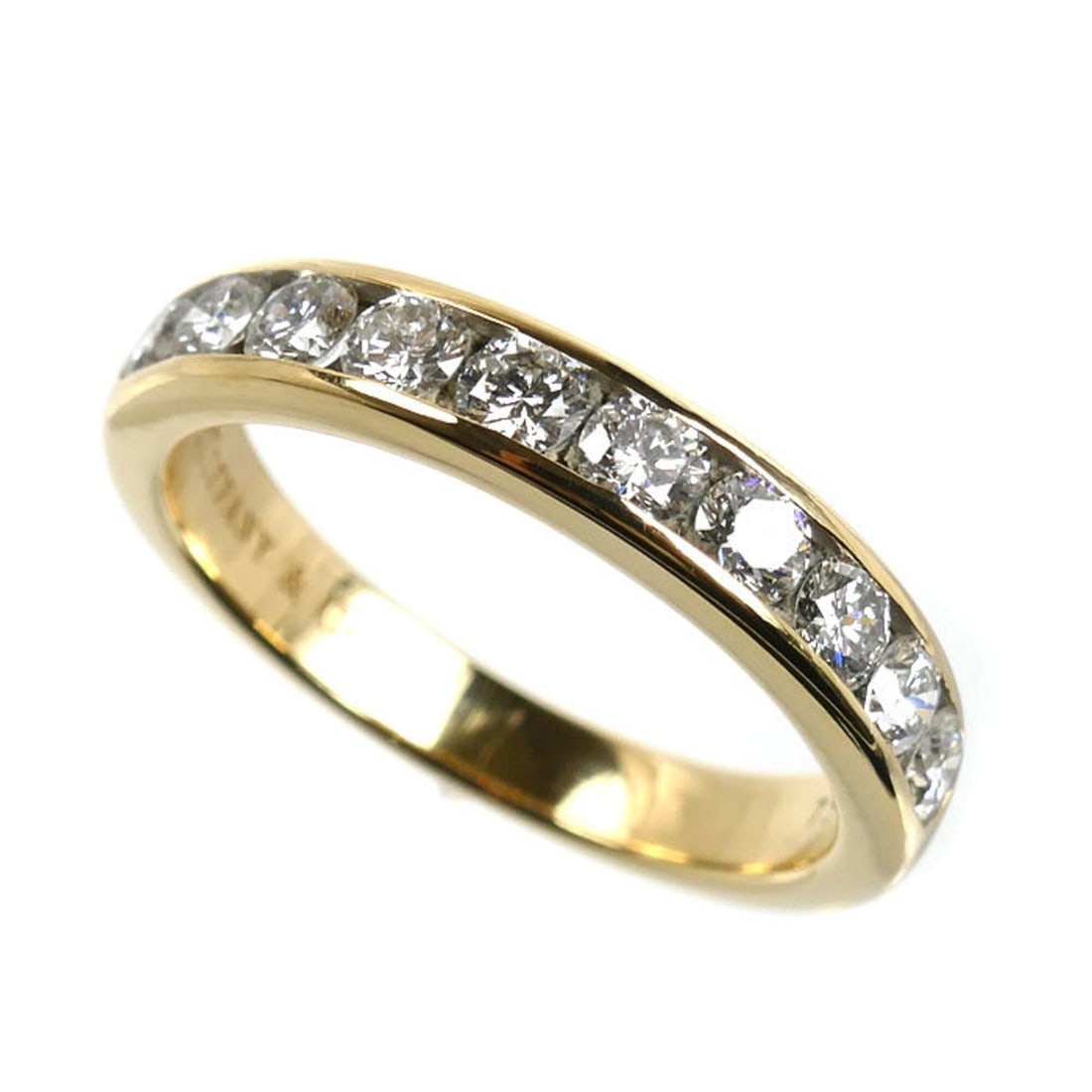 TIFFANY&Co. Tiffany 18K Yellow Gold Half Circle Channel Setting Ring with Diamonds, 5.4g, Women's: --- Catalog ---Category: SizeUS Size: 8Brand Size: 56.5Category: DesignType: Band ringStone: DiamondGender: WomenMaterial: Yellow gold (18K)Category: GeneralBrand: TiffanyCountry of Origin: USA--- Ite