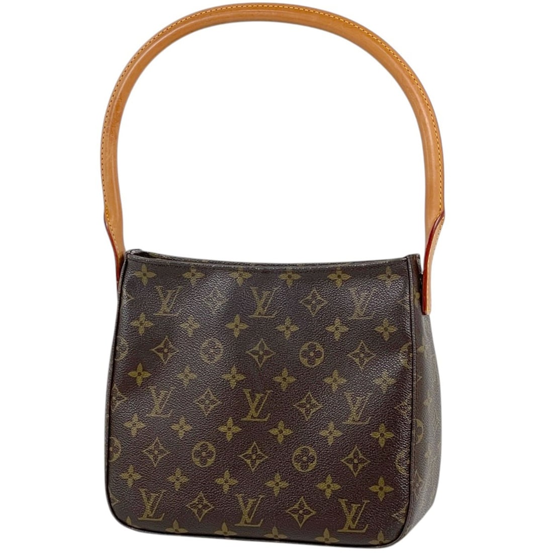 Louis Vuitton Looping MM Shoulder Bag, Monogram Brown, M51146, Women's: --- Catalog ---Category: SizeSize (HxWxD): 21cm x 24cm x 10.5cm / 8.26'' x 9.44'' x 4.13''Category: DesignType: Shoulder bagColor: Brown, MonogramGender: WomenMaterial: Monogram Category: GeneralMPN: 