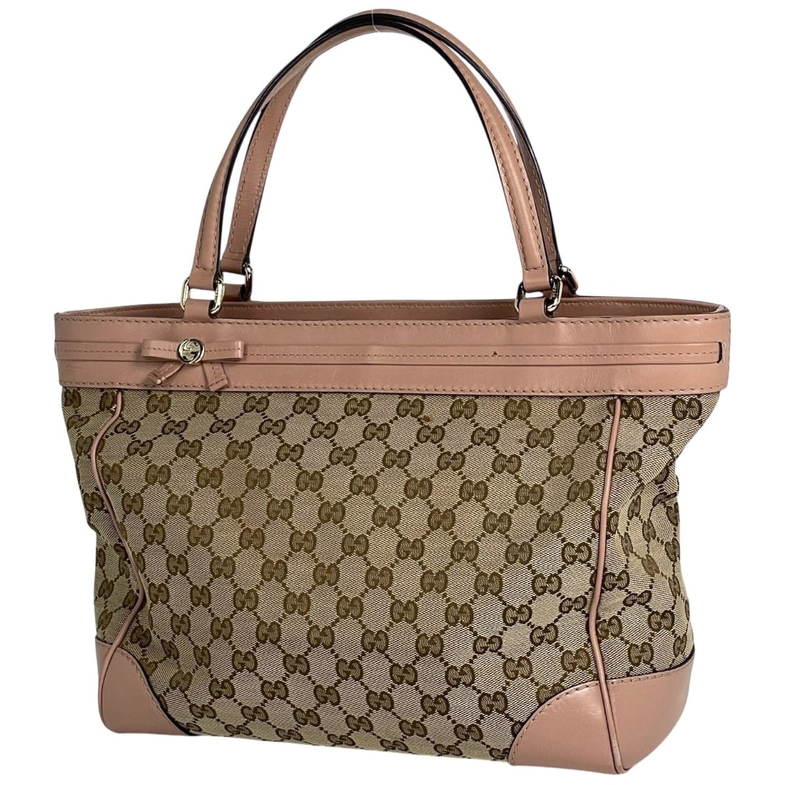 Gucci GG pattern tote bag, Mayfair, ribbon design, canvas, beige/pink beige, 257061, women's.: --- Catalog ---Category: SizeSize (HxWxD): 25cm x 29cm x 12cm / 9.84'' x 11.41'' x 4.72''Category: DesignType: Tote bagColor: Beige, Pink beigeGender: WomenMaterial: GG canvas , Leather Category: Gene