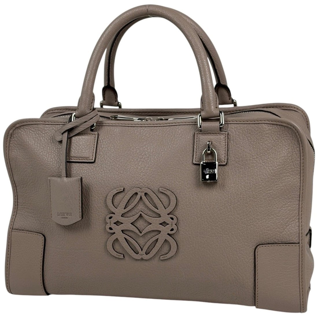 Loewe Amazona 36 Anagram Leather Greige Women's Bag: --- Catalog ---Category: SizeSize (HxWxD): 21cm x 36cm x 15cm / 8.26'' x 14.17'' x 5.9''Category: DesignType: Boston bagColor: GrayishGender: WomenMaterial: Leather Category: GeneralLine: AmazonaBrand