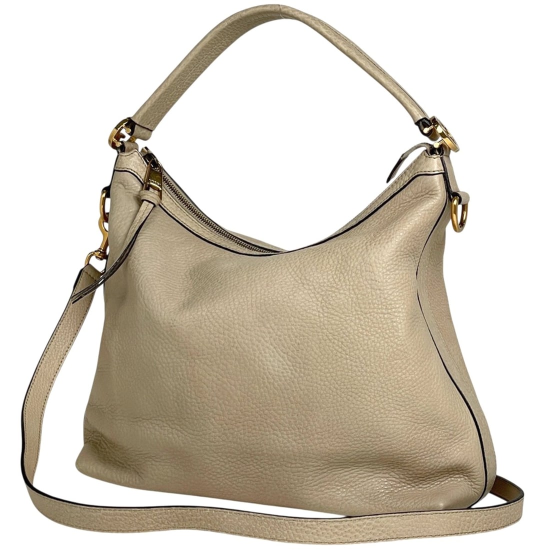 Gucci Interlocking G Handbag, Leather, Beige, 326514, Women's (1 of 8)