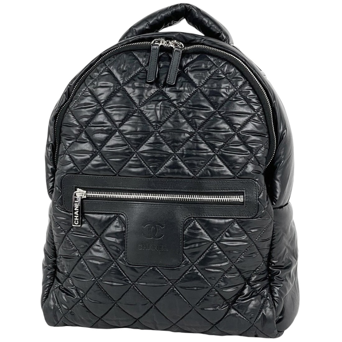 Chanel Coco Cocoon Backpack, Mark, Nylon, Black, Women's: --- Catalog ---Category: SizeSize (HxWxD): 36cm x 28cm x 10cm / 14.17'' x 11.02'' x 3.93''Category: DesignType: BackpackColor: BlackGender: WomenMaterial: Nylon , Leather Category: GeneralLine: Coco C
