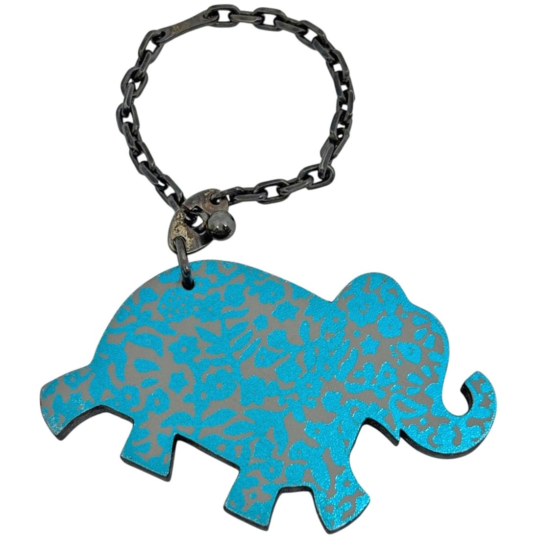 Hermes Elephant Motif Bag Charm Animal Keychain Leather Sterling Silver 925 Blue Women's: --- Catalog ---Category: SizeCharm Size: 4.5cm x 6.5cm / 1.77'' x 2.56''Category: DesignType: KeyringColor: BlueGender: WomenMaterial: Leather, Silver 925Category: GeneralBrand: Hermes--- Item List --