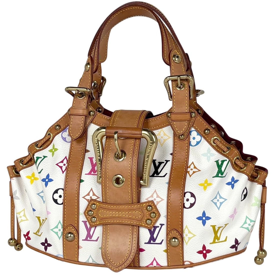 Louis Vuitton Theda PM handbag, Monogram Multicolor, Blanc (white), M92348, women's.: --- Catalog ---Category: SizeSize (HxWxD): 18.5cm x 29cm x 10cm / 7.28'' x 11.41'' x 3.93''Category: DesignType: HandbagColor: Blanc, WhiteGender: WomenMaterial: Monogram Multicolore Category: General