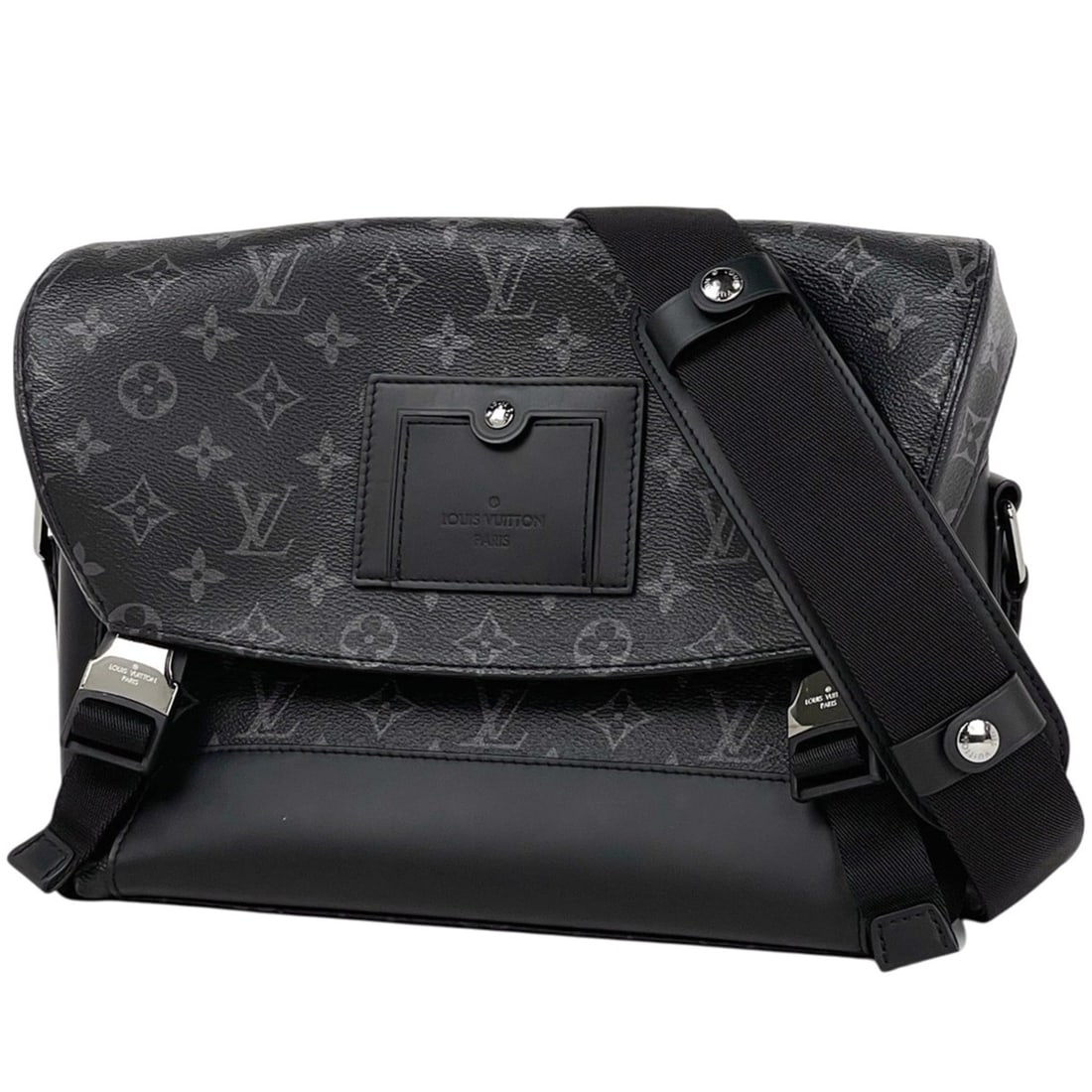Louis Vuitton Messenger Voyage PM Shoulder Bag, Monogram Eclipse Noir (Black), M40511, Men's: --- Catalog ---Category: SizeSize (HxWxD): 22cm x 27.5cm x 9cm / 8.66'' x 10.82'' x 3.54''Category: DesignType: Shoulder bagColor: Black, Monogram Eclipse, NoirGender: MenMaterial: Monogram Eclipse Ca