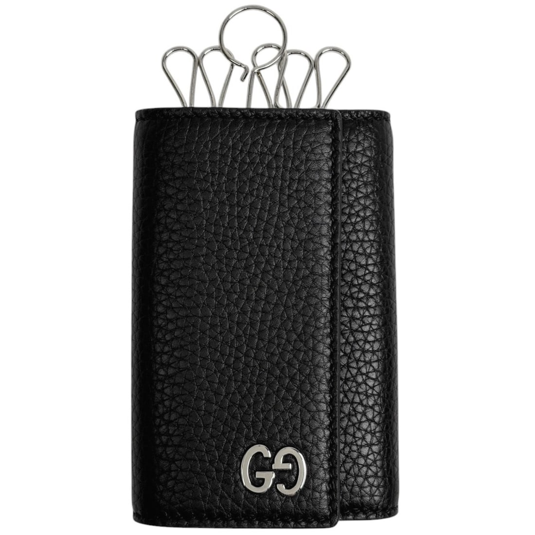 Gucci Interlocking G 6-ring Accessory/Key Case, Leather, Black, 473924, Women's: --- Catalog ---Category: DesignType: KeycaseColor: BlackGender: WomenMaterial: Leather Category: GeneralBrand: GucciCategory: Physical PropertiesSize (HxWxD): 7cm x 11cm x 2cm / 2.75'' x 4.33'' x 0.78