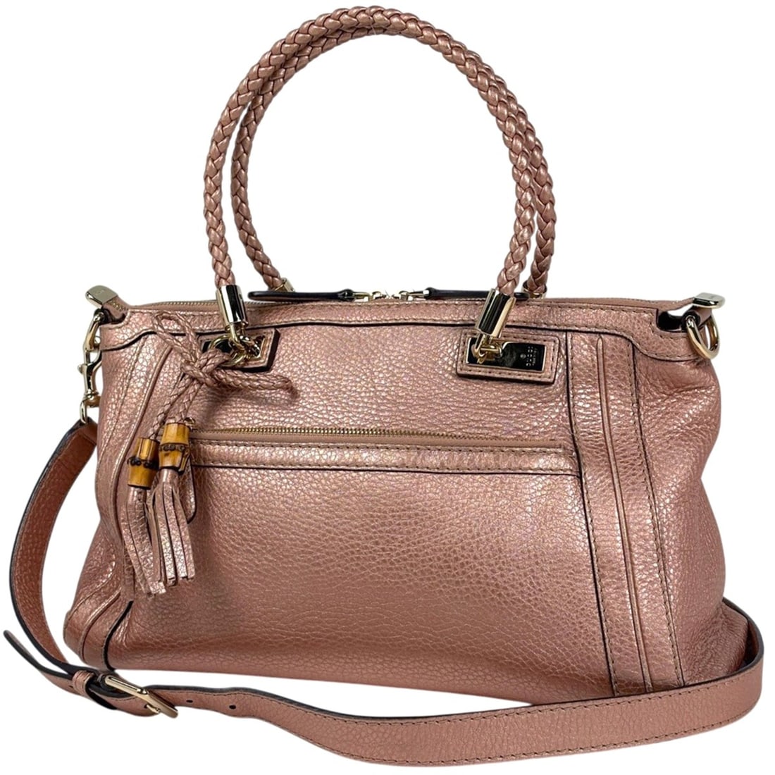 Gucci Bella Bamboo Handbag, 2-way, Leather, Pink, 282300, Women's: --- Catalog ---Category: SizeSize (HxWxD): 21cm x 37cm x 12cm / 8.26'' x 14.56'' x 4.72''Category: DesignType: HandbagColor: PinkGender: WomenMaterial: Leather Category: GeneralLine: BambooBrand: Gucc