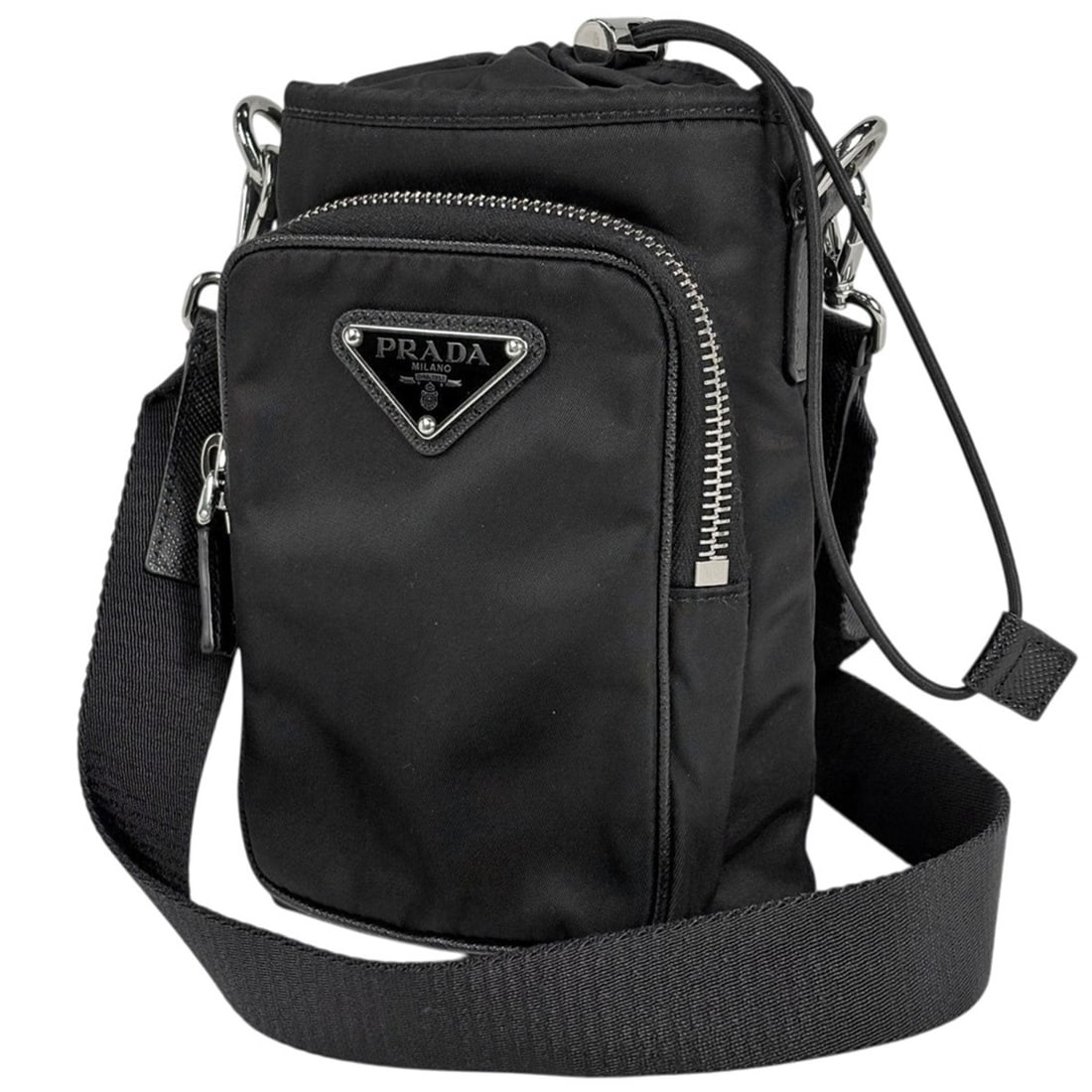 Prada PRADA Re-Nylon Smartphone Case, Nylon, Nero (Black) 2ZH155, Women's: --- Catalog ---Category: DesignType: Pouch/sleeveColor: BlackMaterial: NylonCategory: GeneralBrand: PradaCategory: Physical PropertiesSize (HxWxD): 17cm x 11cm x 3cm / 6.69'' x 4.33'' x 1.18''--- Item
