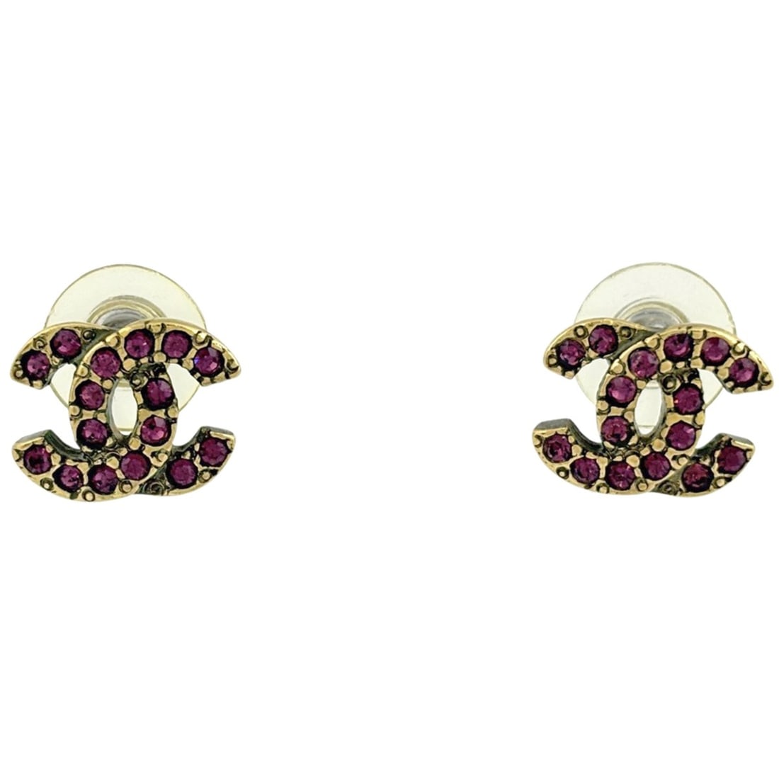 Chanel Coco Mark Rhinestone Earrings, GP Pink, Women's: --- Catalog ---Category: SizeSize (HxWxD): 11.00mm x 15.00mm / 0.43'' x 0.59''Category: DesignType: Stud earringsColor: PinkStone: RhinestoneFinish: Gold platedGender: WomenCategory: GeneralBrand: Cha
