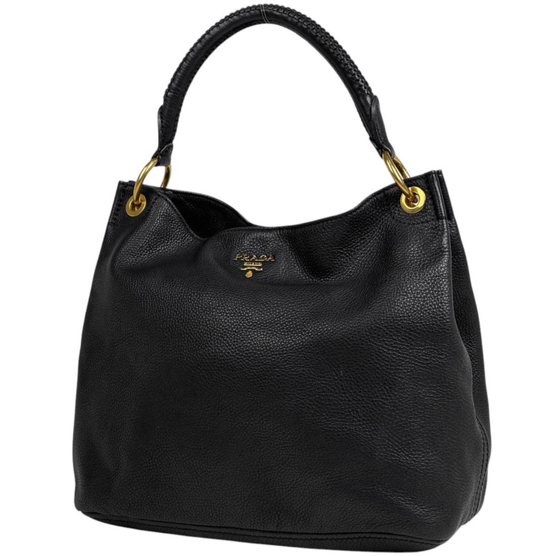 Prada PRADA Logo Shoulder Bag Leather Nero (Black) Women's: --- Catalog ---Category: SizeSize (HxWxD): 34cm x 37cm x 16cm / 13.38'' x 14.56'' x 6.29''Category: DesignType: Shoulder bagColor: BlackGender: WomenMaterial: Leather Category: GeneralBrand: Prada--- 