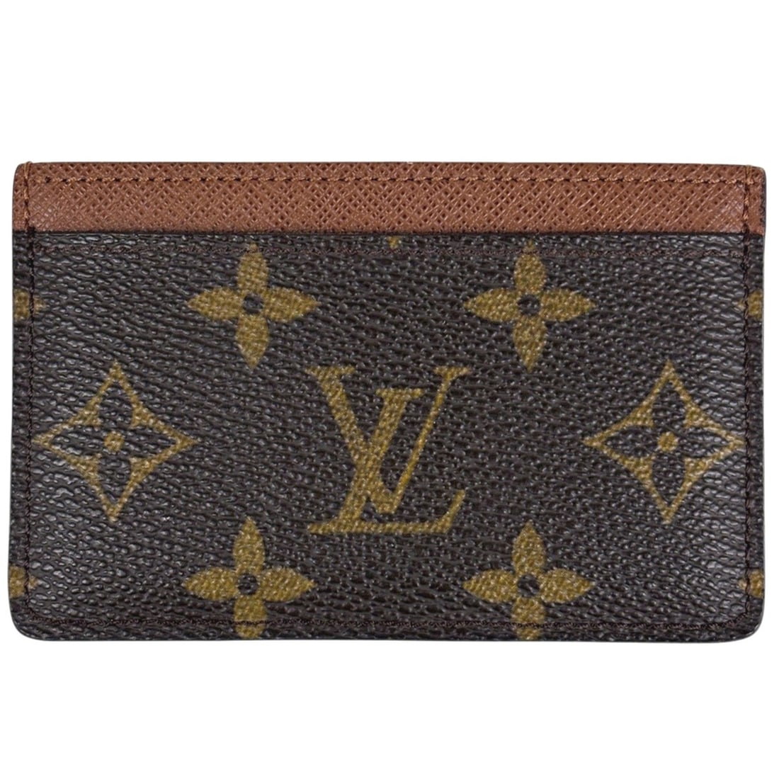 Louis Vuitton Porte Cartes Simple Card Holder/Pass Case, Monogram Brown, M61733, Women's: --- Catalog ---Category: DesignType: Card caseColor: BrownGender: WomenMaterial: Monogram Category: GeneralLine: MonogramBrand: Louis VuittonCategory: Physical PropertiesSize (HxWxD): 7cm x 11cm x 4mm