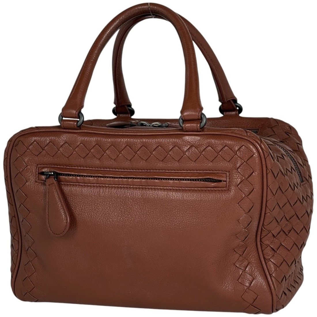Bottega Veneta Intrecciato Leather Handbag, Brown, Women's: --- Catalog ---Category: SizeSize (HxWxD): 16cm x 24.5cm x 12cm / 6.29'' x 9.64'' x 4.72''Category: DesignType: HandbagColor: BrownGender: WomenMaterial: Leather Category: GeneralBrand: Bottega Veneta