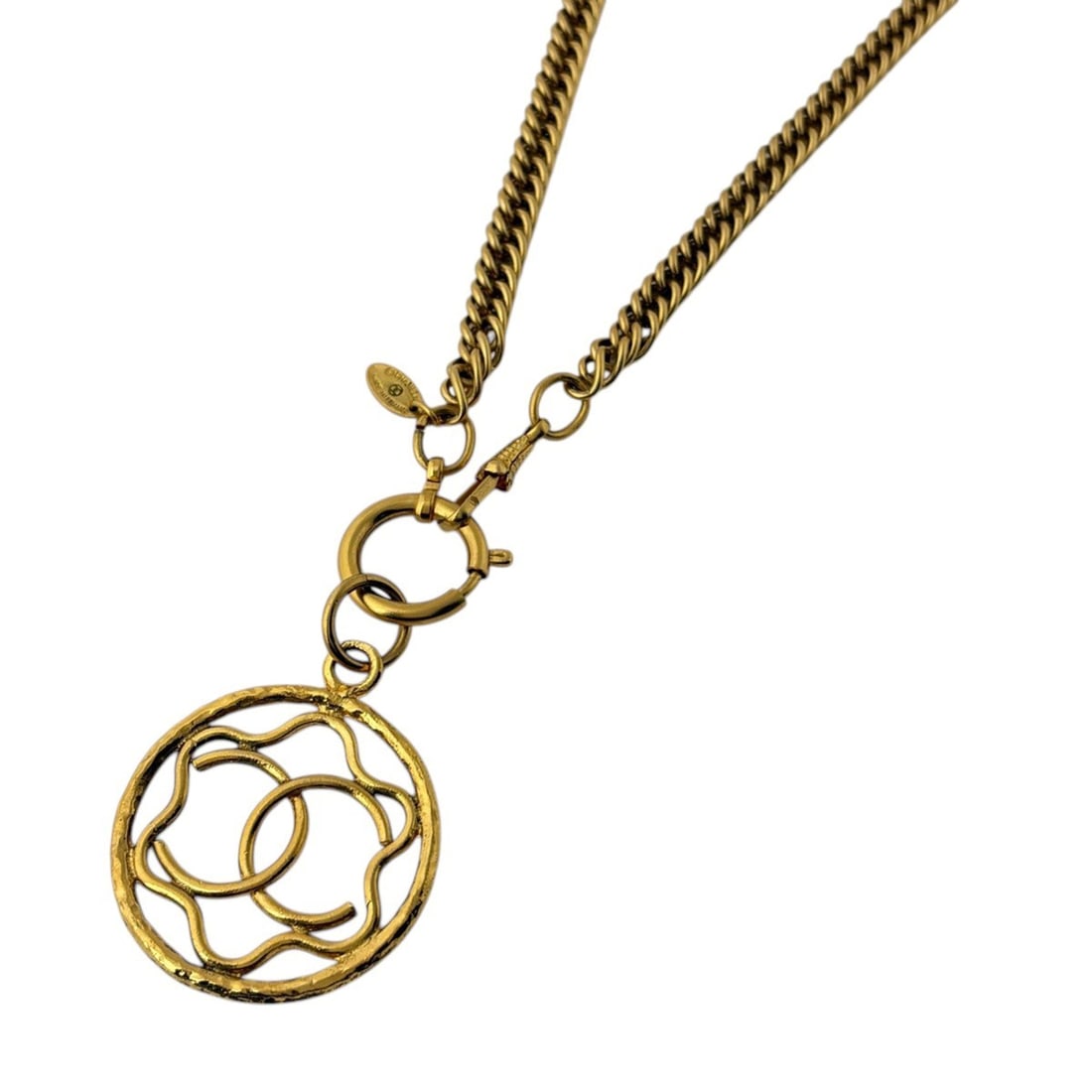 Chanel Coco Mark Necklace, Round, Long, GP Gold, Women's: --- Catalog ---Category: SizePendant Size: 45mm x 50mm / 1.77'' x 1.96''Neck Circumference: 96 cm / 37.79''Category: DesignColor: GoldGender: WomenMaterial: Gold platingNecklace Type: NecklaceCategory