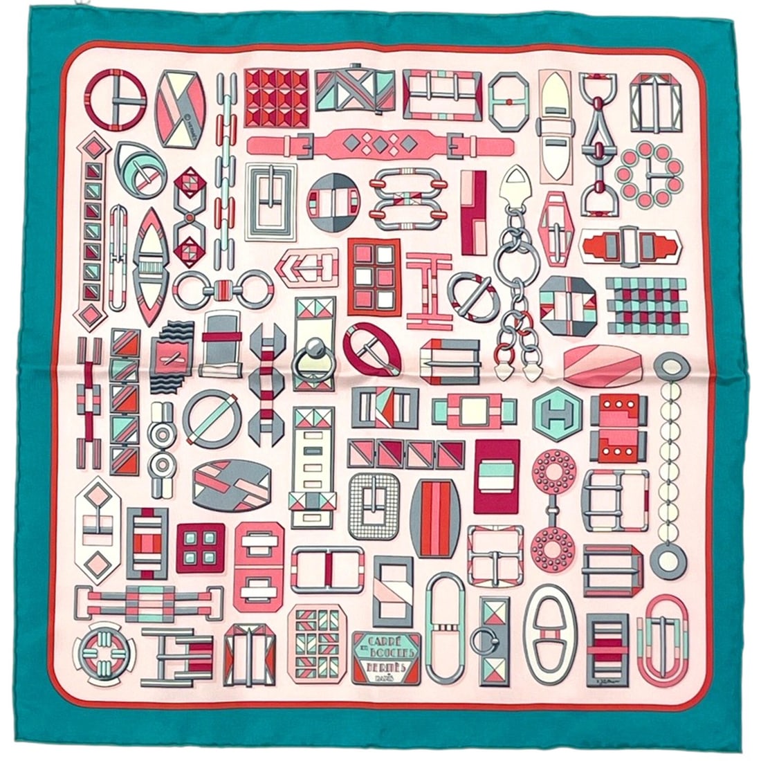 Hermes Carre 45 en Boucles Scarf/Muffler, Silk, Pink Multicolor, Women's: --- Catalog ---Category: SizeSize (LxW): 41cm x 42cm / 16.14'' x 16.53''Category: DesignType: ScarfColor: Multi-color, PinkGender: WomenMaterial: Silk 100%Category: GeneralBrand: Hermes--- Item List -