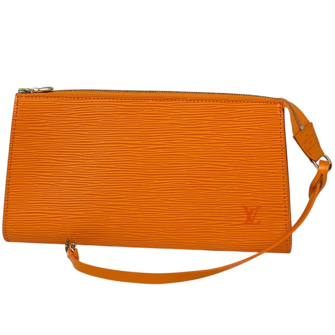Louis Vuitton Pochette Accessoires Makeup Cosmetics Accessory Pouch Epi Mandarin M5294H Women's: --- Catalog ---Category: SizeSize (HxWxD): 12.5cm x 24cm x 2.5cm / 4.92'' x 9.44'' x 0.98''Category: DesignType: PouchColor: MandarinGender: WomenMaterial: Epi leather Category: GeneralBrand: Louis Vu