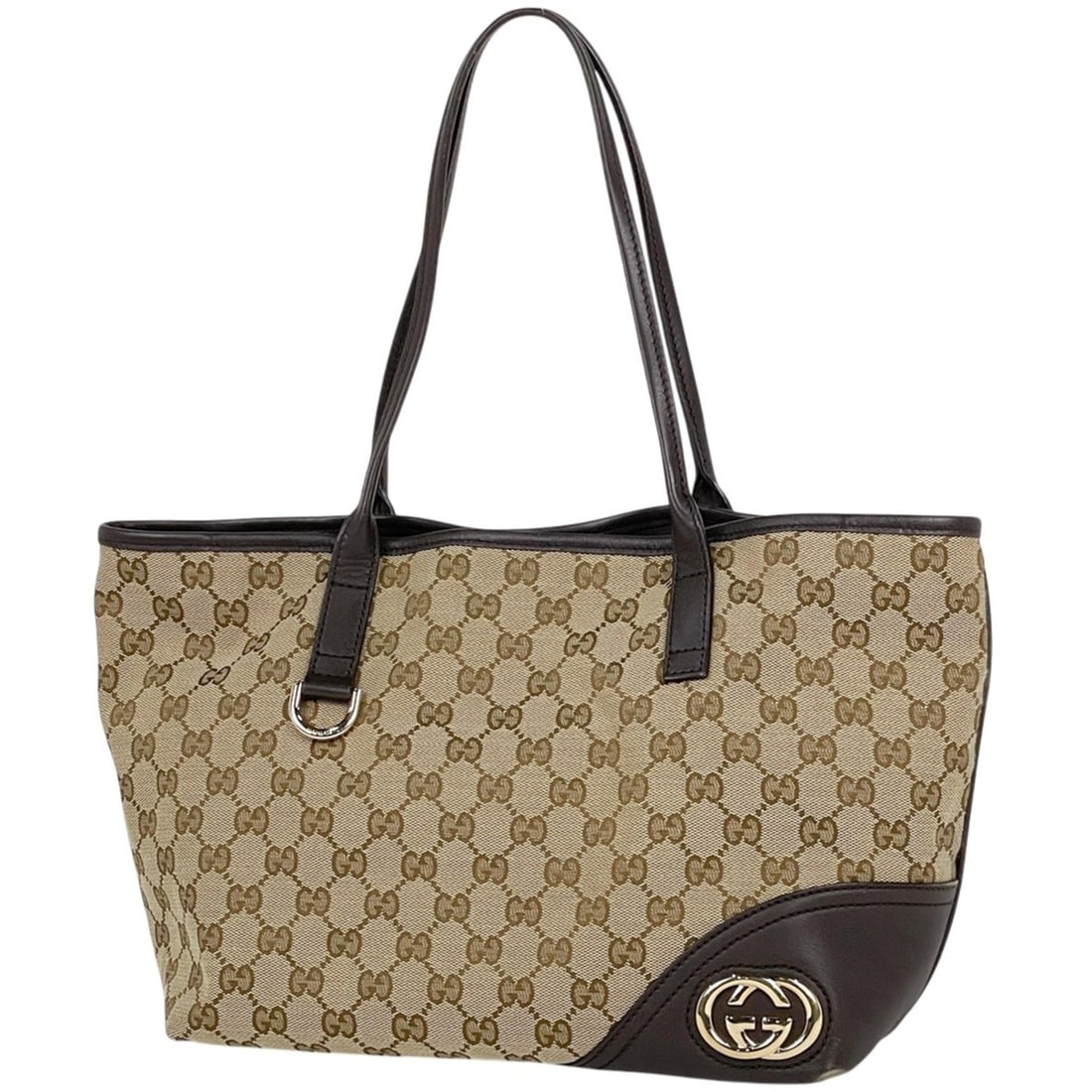 Gucci New Brit Tote Bag, GG pattern, canvas, brown, 169946, women's.: --- Catalog ---Category: SizeSize (HxWxD): 22cm x 28cm x 14cm / 8.66'' x 11.02'' x 5.51''Category: DesignType: Tote bagColor: BrownGender: WomenMaterial: GG canvas , Leather Category: GeneralBrand: Gu