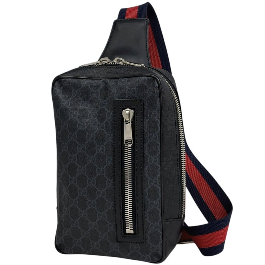 Gucci GG pattern body bag, Soft Supreme coated canvas, black, 478325, men's.: --- Catalog ---Category: SizeSize (HxWxD): 26.5cm x 17cm x 8cm / 10.43'' x 6.69'' x 3.14''Category: DesignType: Sling bagColor: BlackGender: MenMaterial: Coated canvas , Leather Category: GeneralBrand