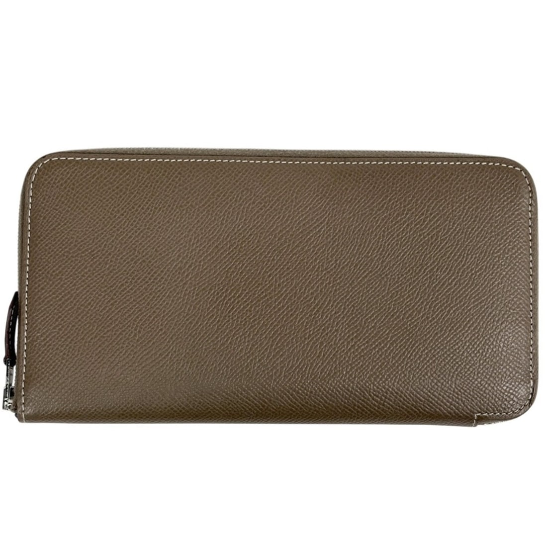 Hermes Azap Long Silk In Round Zipper Wallet, Veau Epsom Leather, Etoupe, Women's. (1 of 7)