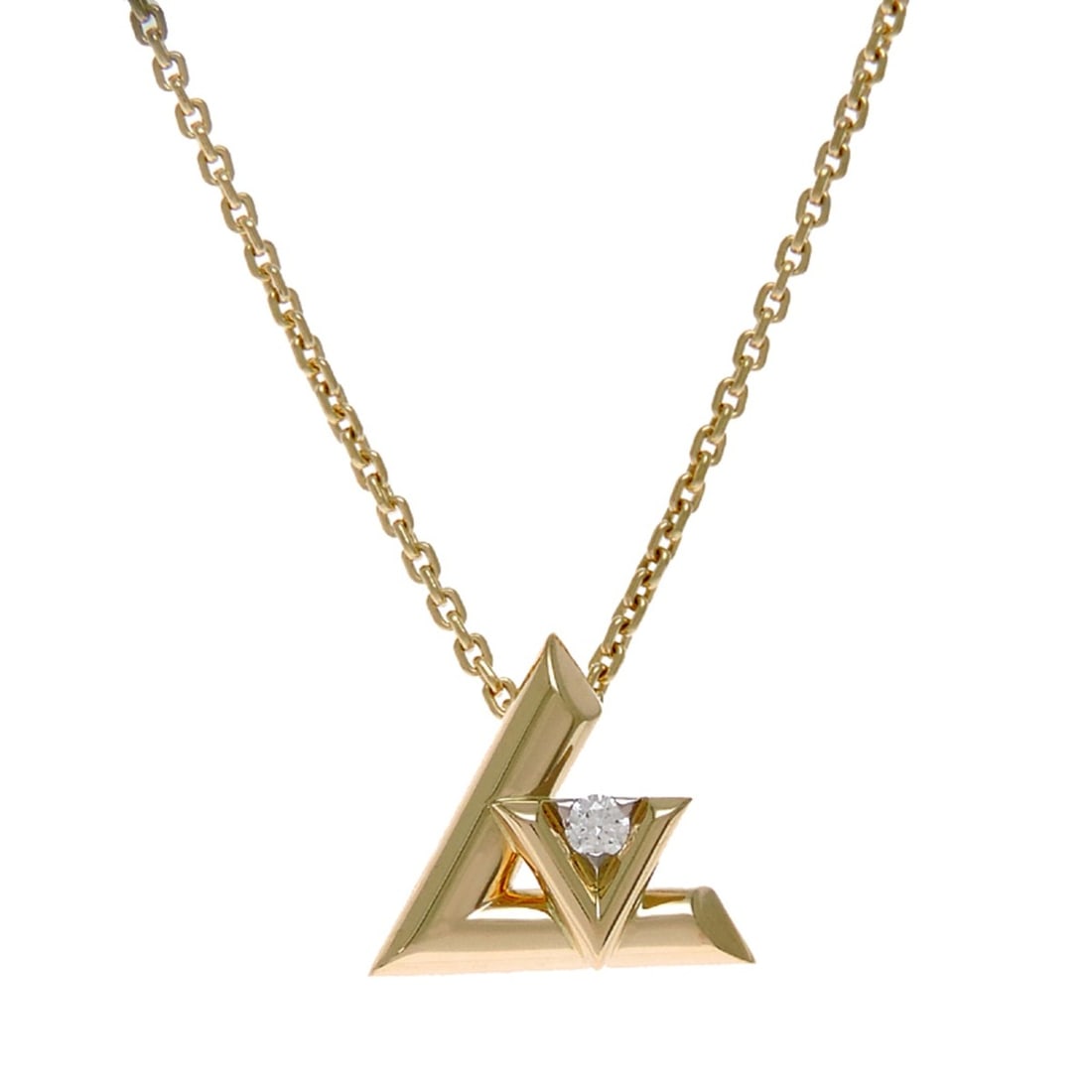 Louis Vuitton Pendant LV Vault One PM 0.03ct Diamond Women's Necklace Q93805 750 Yellow Gold: --- Catalog ---Category: SizePendant Size: 11.7mm x 13.3mm / 0.46'' x 0.52''Neck Circumference: 45 cm / 17.71''Category: DesignColor: GoldStone: DiamondGender: WomenMaterial: Yellow gold (18K)Necklace