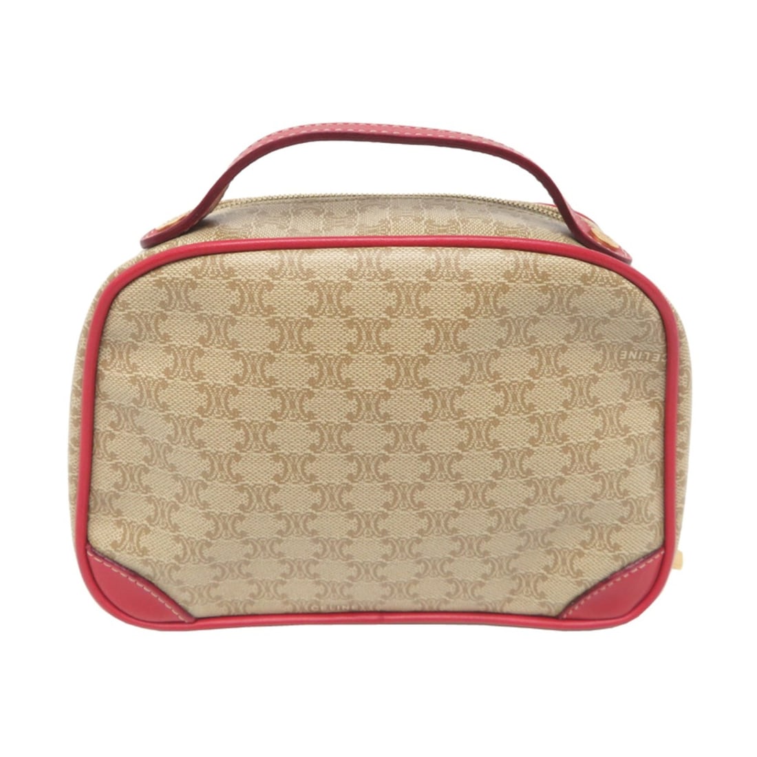 Celine Women's Macadam Second Bag, Beige: --- Catalog ---Category: SizeSize (HxWxD): 12cm x 17cm x 6cm / 4.72'' x 6.69'' x 2.36''Category: DesignType: HandbagColor: Beige, Red colorGender: WomenCategory: GeneralBrand: CelineCountry of Origin: