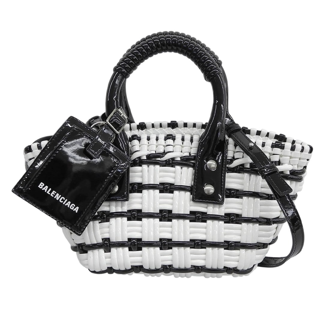 BALENCIAGA Bistro XXS 2-Way Basket Bag Handbag for Women, Black & White, Excellent Condition, Item: --- Catalog ---Category: SizeSize (HxWxD): 14cm x 16cm x 7cm / 5.51'' x 6.29'' x 2.75''Category: DesignType: HandbagColor: Black, WhiteGender: WomenCategory: GeneralBrand: Balenciaga--- Item List ---S