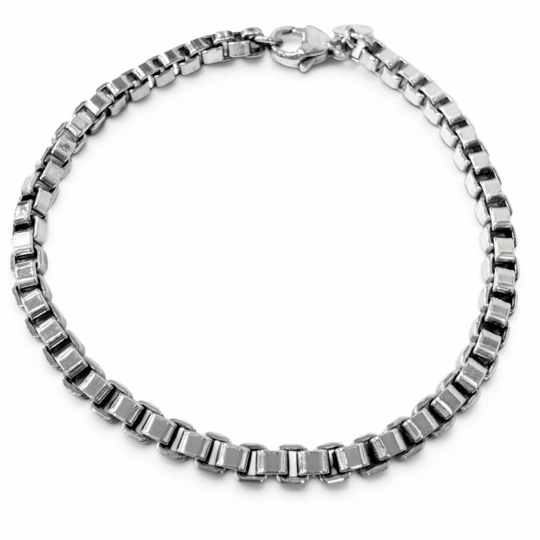 TIFFANY&Co. Tiffany Venetian SV925 Chain Bracelet, Silver, Weight 15.6g, Men's, Comes with Box and: --- Catalog ---Category: SizeLength: 19cm / 7.48''Category: DesignType: Charm braceletColor: SilverGender: MenMaterial: Silver 925Category: GeneralBrand: Tiffany--- Item List ---Section: ConditionRank