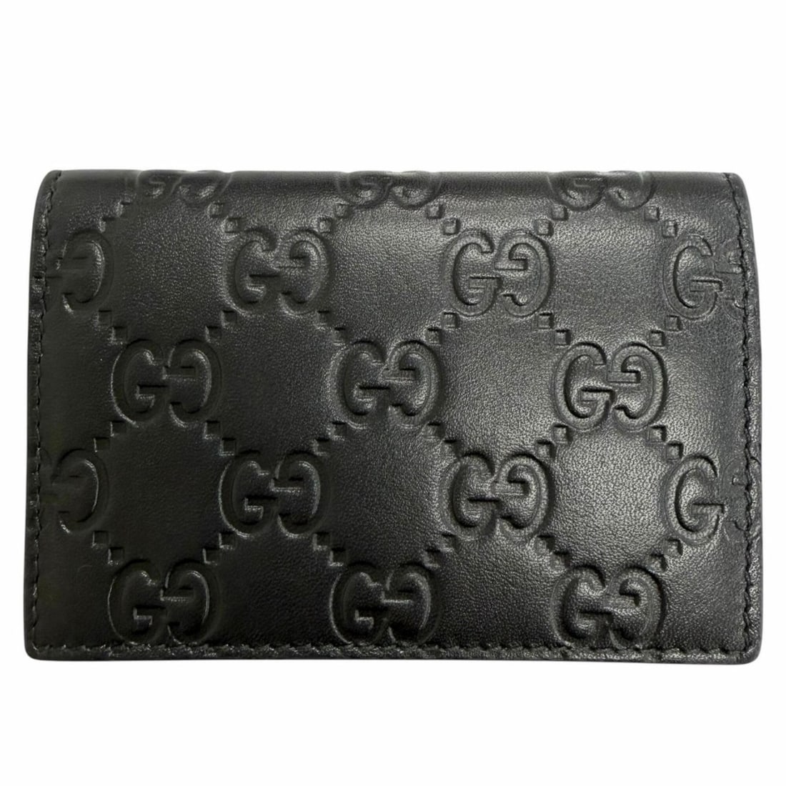 GUCCI 850176 GG Emblem Business Card Holder/Card Case, Leather, Guccissima, Bi-fold Pass Holder,: --- Catalog ---Category: DesignType: Card caseColor: BlackGender: MenMaterial: Leather Category: GeneralMPN: 850176Brand: GucciCountry of Origin: ItalyCategory: Physical PropertiesSize (HxWxD): 7.5cm 