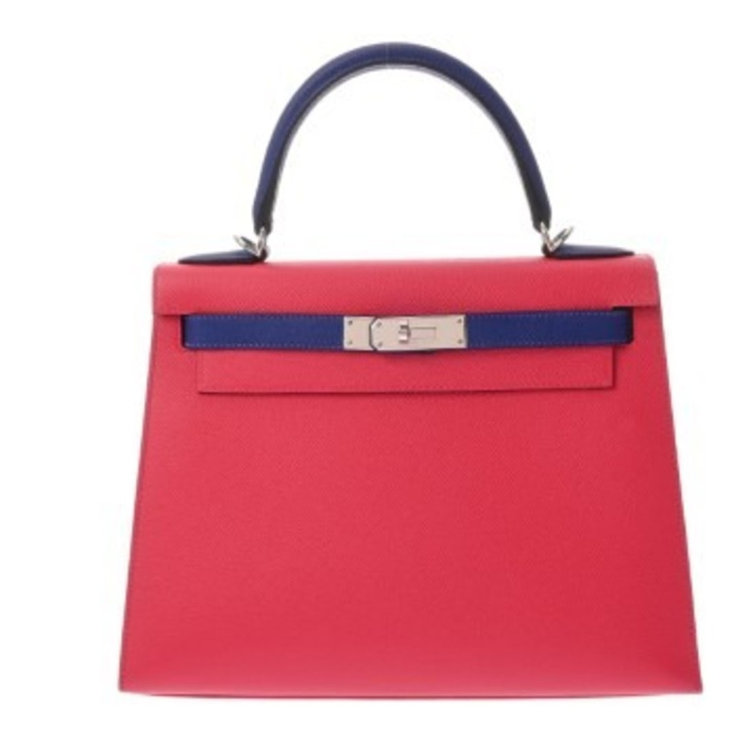 HERMES Kelly 28, Sellier Stitching, Special Order, Blue Electric, Rose Extreme, Y Stamp (circa: --- Catalog ---Category: SizeSize (HxWxD): 20.5cm x 29cm x 11cm / 8.07'' x 11.41'' x 4.33''Strap Length: 90cm / 35.43''Category: DesignType: HandbagColor: Blue ElectricGender: WomenClosure: Turn lockM