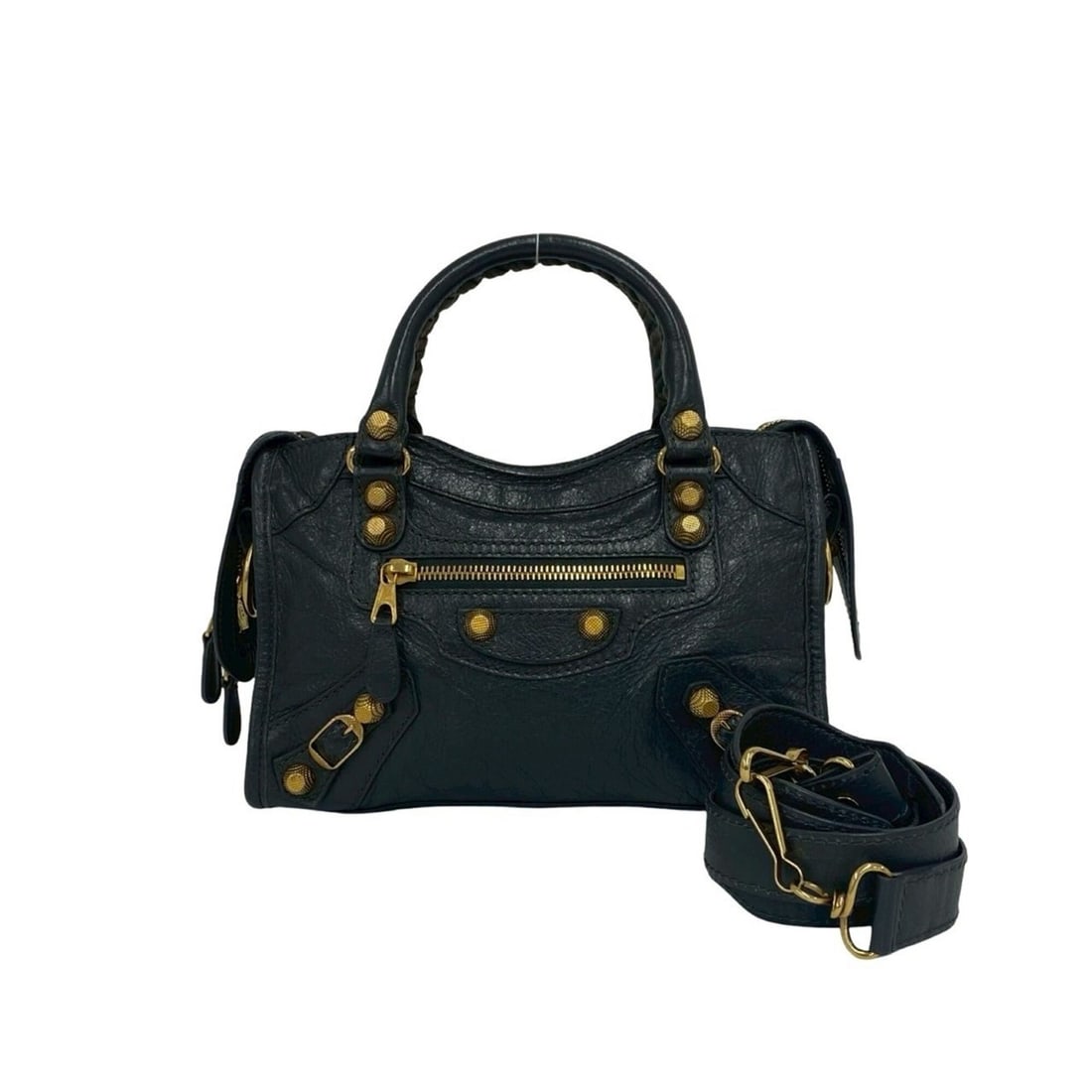 BALENCIAGA Giant City Leather 2-way Shoulder Bag/Handbag/Mini Tote Bag, Gray, 07371: --- Catalog ---Category: SizeSize (HxWxD): 16cm x 24cm x 7cm / 6.29'' x 9.44'' x 2.75''Category: DesignType: Handbag, Shoulder bagColor: GrayGender: WomenMaterial: Leather Category: GeneralBrand: Bale