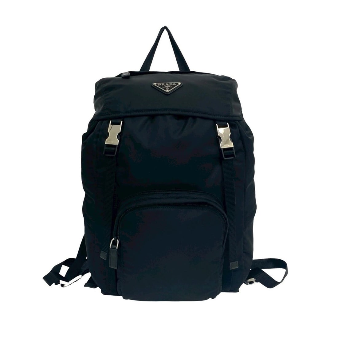 PRADA Prada Triangle Logo Plate Hardware Tessuto Nylon Backpack Daypack Black 442633 (1 of 10)