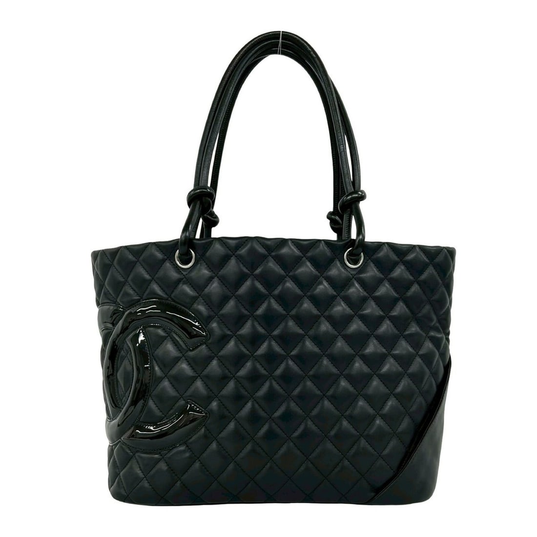 CHANEL Cambon Line Coco Mark Leather Tote Bag Handbag Black 280-1: --- Catalog ---Category: SizeSize (HxWxD): 24.5cm x 29.5cm x 15.5cm / 9.64'' x 11.61'' x 6.1''Category: DesignType: Handbag, Tote bagColor: BlackGender: WomenMaterial: Leather Category: GeneralBrand: 