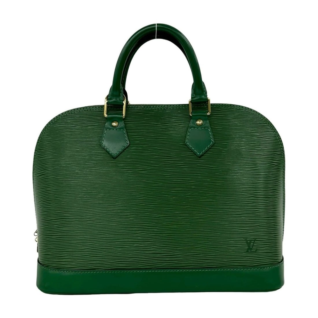 LOUIS VUITTON Vintage Alma Epi Leather Handbag Mini Boston Bag Borneo Green 473-6: --- Catalog ---Category: SizeSize (HxWxD): 23.5cm x 30cm x 16cm / 9.25'' x 11.81'' x 6.29''Category: DesignType: Boston bag, HandbagColor: GreenGender: WomenMaterial: Leather Category: GeneralBrand: L