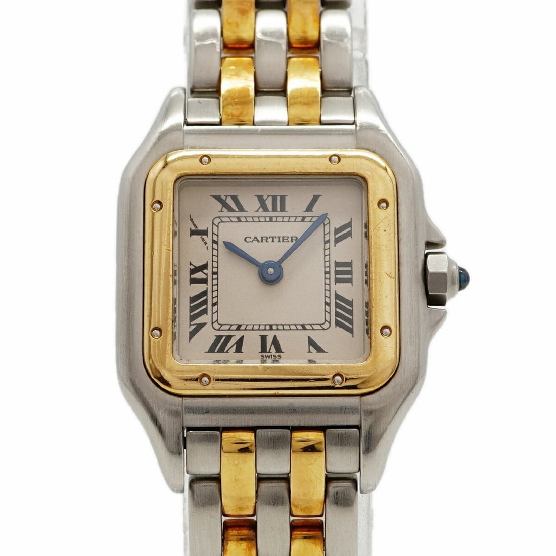 Cartier Panthère SM 2-Row Two-Tone W25029B6 Beige Dial Women's Watch: --- Catalog ---Category: SizeWrist Size: 15cm / 5.9''Case Diameter: 21.5mm / 0.85''Category: DesignType: WristwatchGender: WomenColor (Dial): BeigeMaterial (Band): Stainless steel, Yellow goldCategory