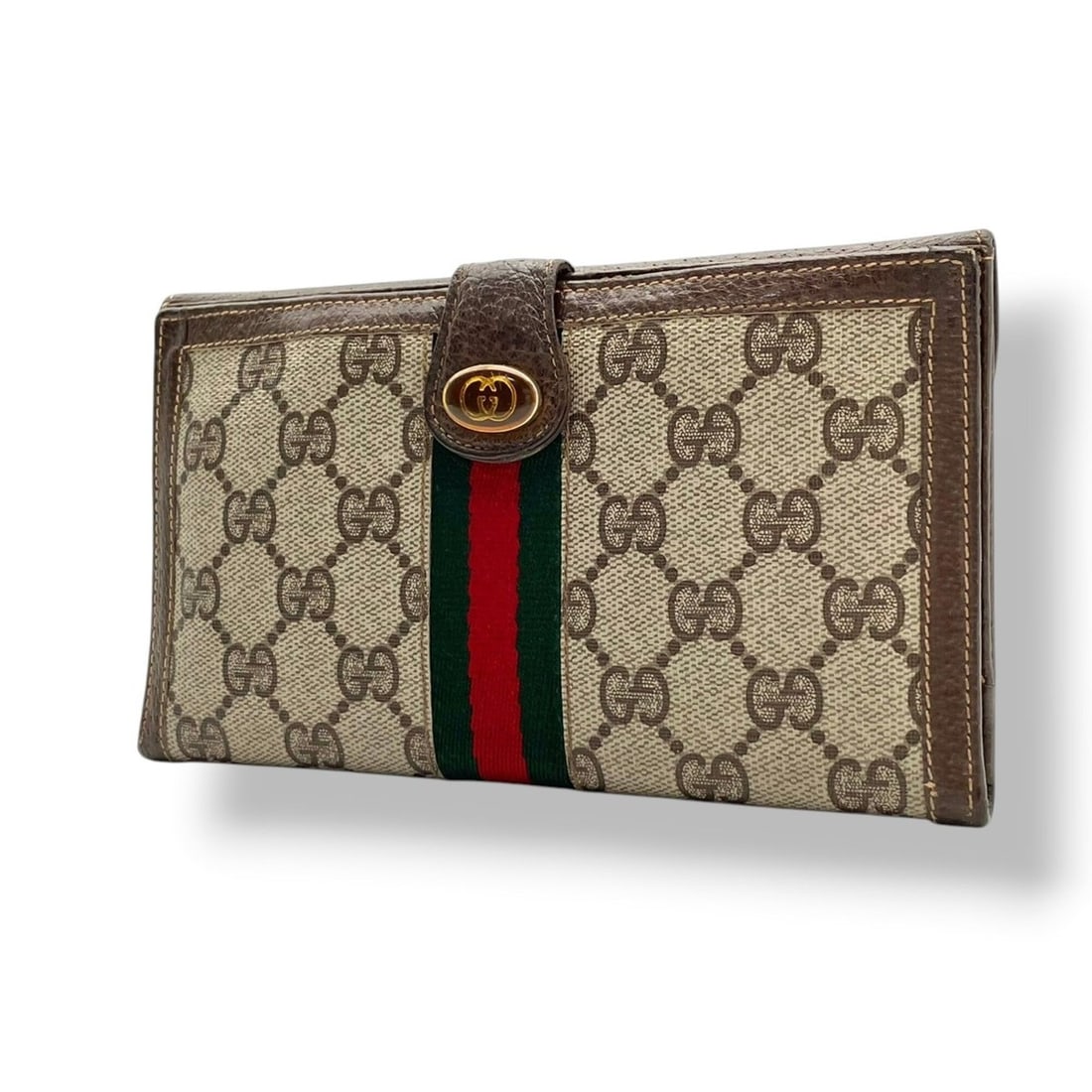 Gucci Old Sherry Line GG Supreme Long Wallet Leather Beige Women's Men's W3: --- Catalog ---Category: SizeSize (HxWxD): 11cm x 19cm x 1.5cm / 4.33'' x 7.48'' x 0.59''Category: DesignType: Long wallet (bi-fold)Color: Beige, BrownGender: Men,WomenMaterial: PVC , Leather Category