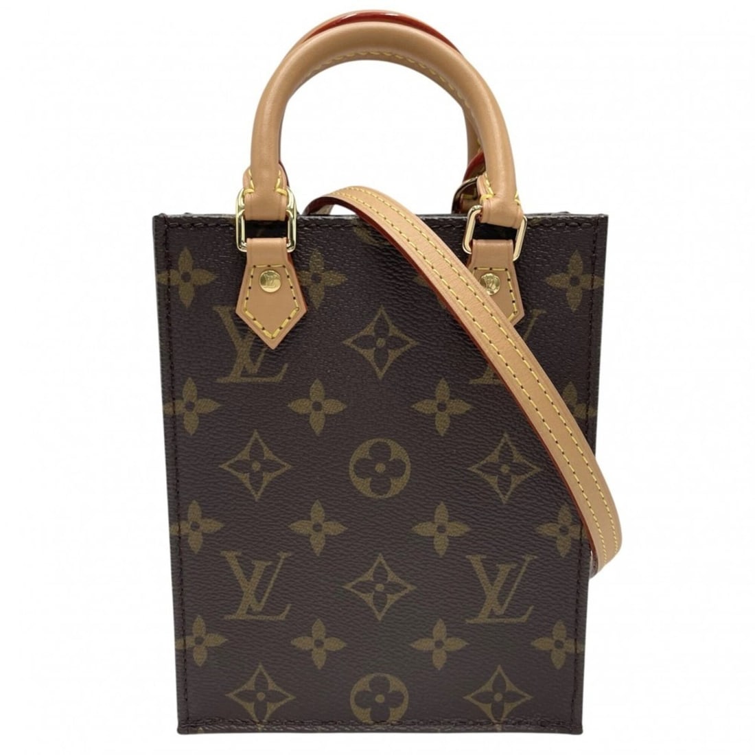 Louis Vuitton Women's Monogram Petite Sac Plat Mini Shoulder Bag, Handbag, Crossbody Pouch, LOUIS: --- Catalog ---Category: SizeSize (HxWxD): 17cm x 13.5cm x 5cm / 6.69'' x 5.31'' x 1.96''Strap Length: 117cm / 46.06''Handle Length: 17cm / 6.69''Category: DesignType: Handbag, Shoulder bagColor: Brow