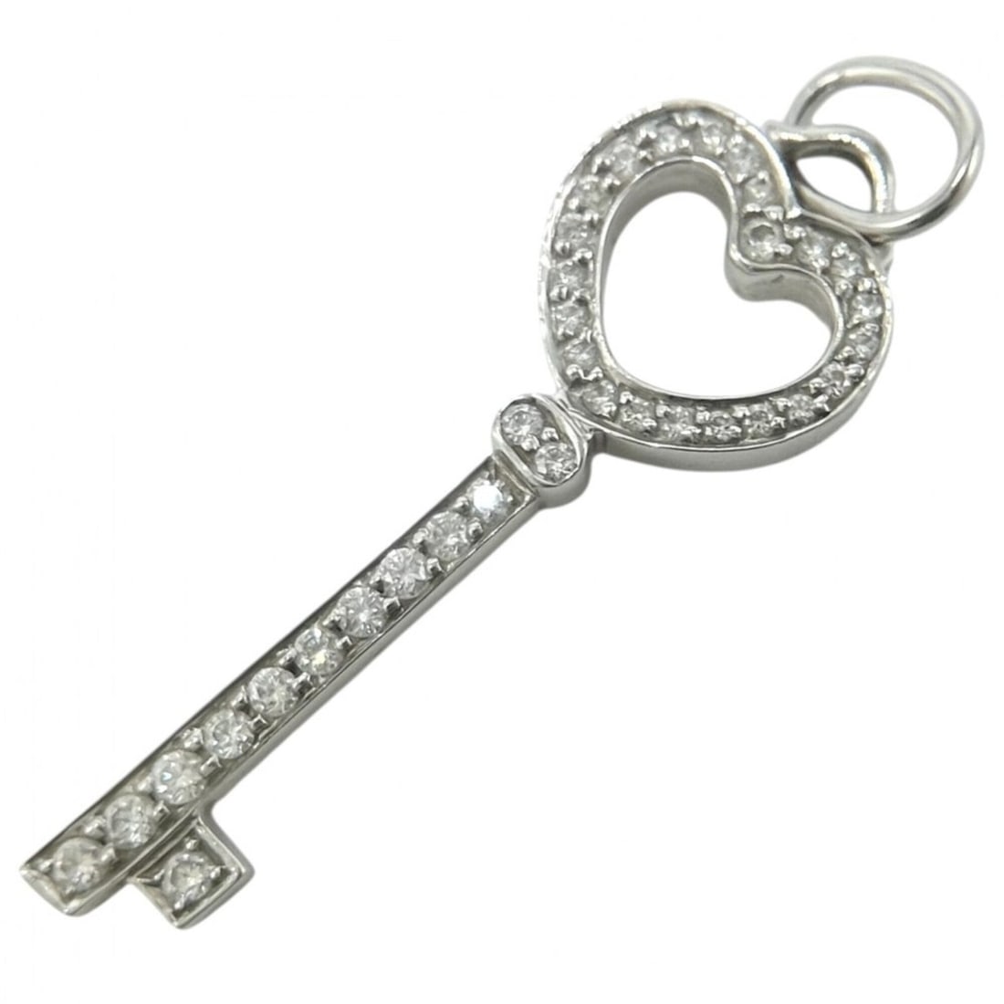 Tiffany & Co. Women's Heart Key Motif Pendant Top, Pt950 Platinum, Diamond, Approx. 1.4g: --- Catalog ---Category: SizeWeight: 1.4g / 0.04oz.Pendant Size: 23mm x 8mm / 0.9'' x 0.31''Category: DesignStone: DiamondGender: WomenMaterial: Platinum 950Pendant Type: PendantNecklace Type: Pendant