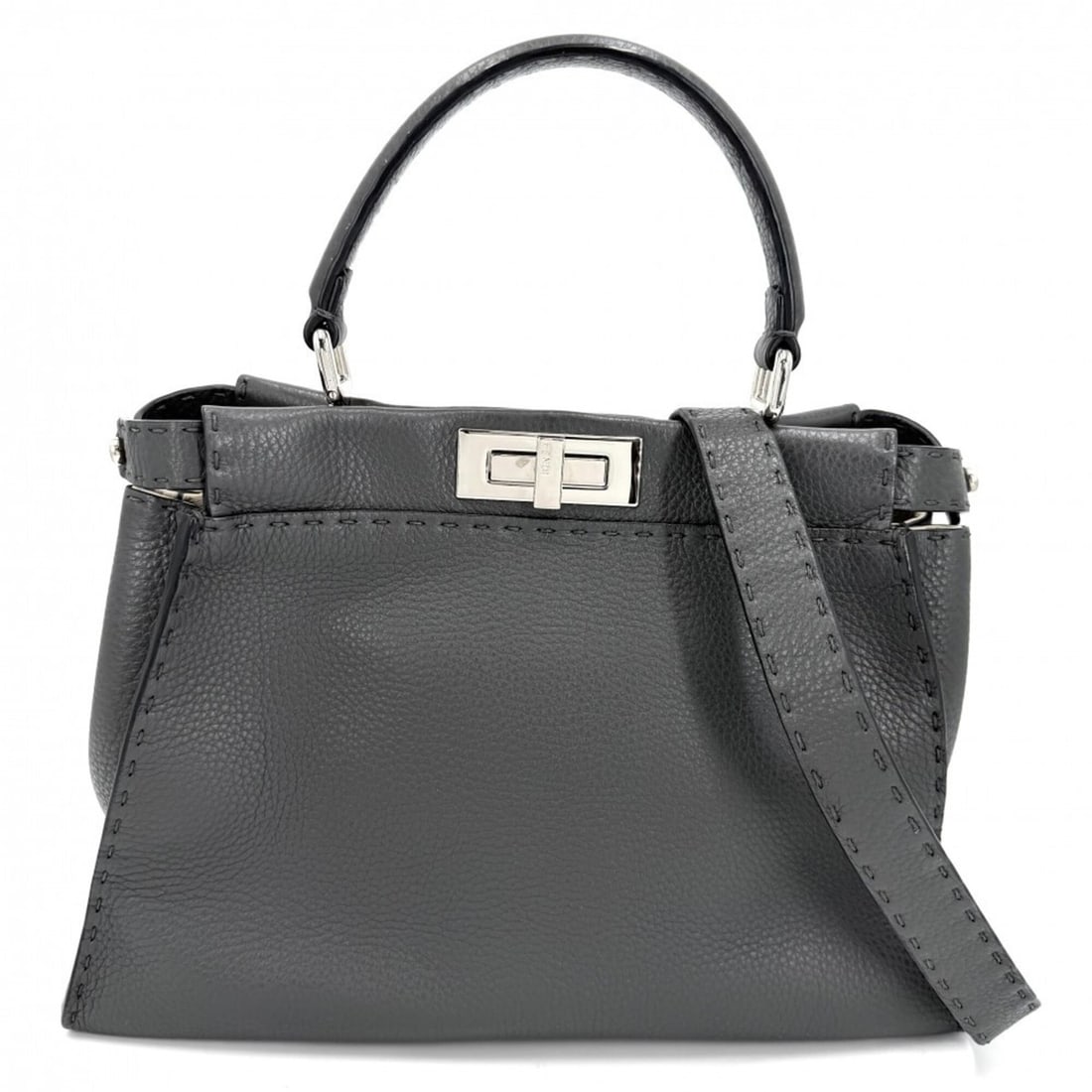 Fendi Women's Peekaboo Regular Handbag Shoulder Bag Crossbody Selleria FENDI 8BN290 Leather Gray: --- Catalog ---Category: SizeSize (HxWxD): 24.5cm x 33.5cm x 13cm / 9.64'' x 13.18'' x 5.11''Handle Length: 30cm / 11.81''Category: DesignType: Handbag, Shoulder bagColor: GrayStyle: CasualGender: Wom