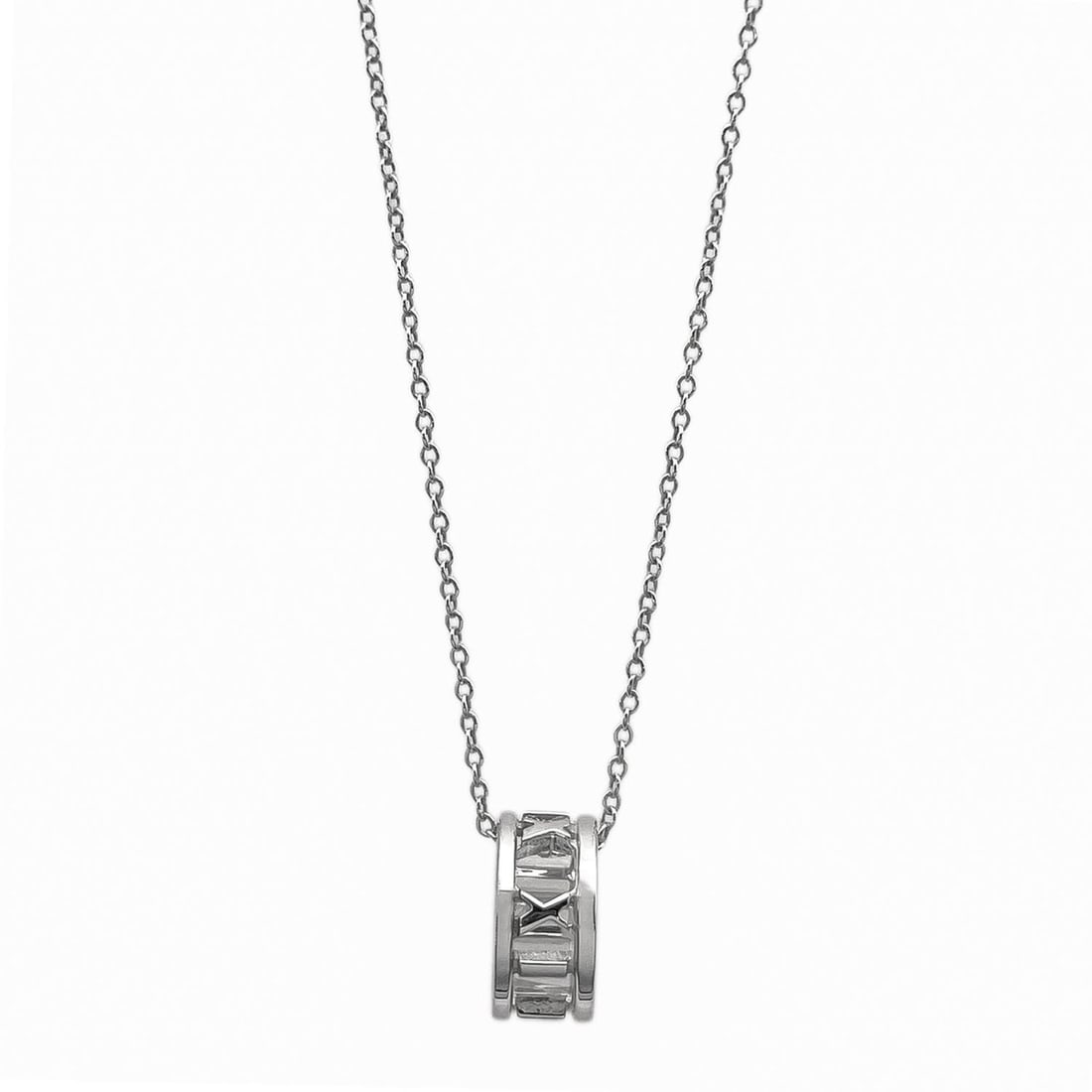 TIFFANY&Co. Tiffany Open Atlas Ring Necklace Pendant SV925 Men's Women's: --- Catalog ---Category: SizePendant Size: 10mm x 5mm / 0.39'' x 0.19''Neck Circumference: 40.5 cm / 15.94''Category: DesignColor: SilverGender: Men,WomenMaterial: Silver 925Pendant Type: PendantNeckl