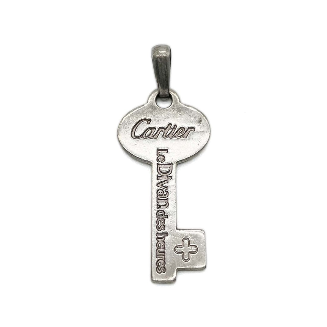 CARTIER Le Divan des heures pendant charm, metal, silver, for women.: --- Catalog ---Category: SizePendant Size: 31mm x 12mm / 1.22'' x 0.47''Category: DesignColor: SilverGender: WomenMaterial: MetalNecklace Type: PendantCategory: GeneralBrand: Cartier--- Item List ---S