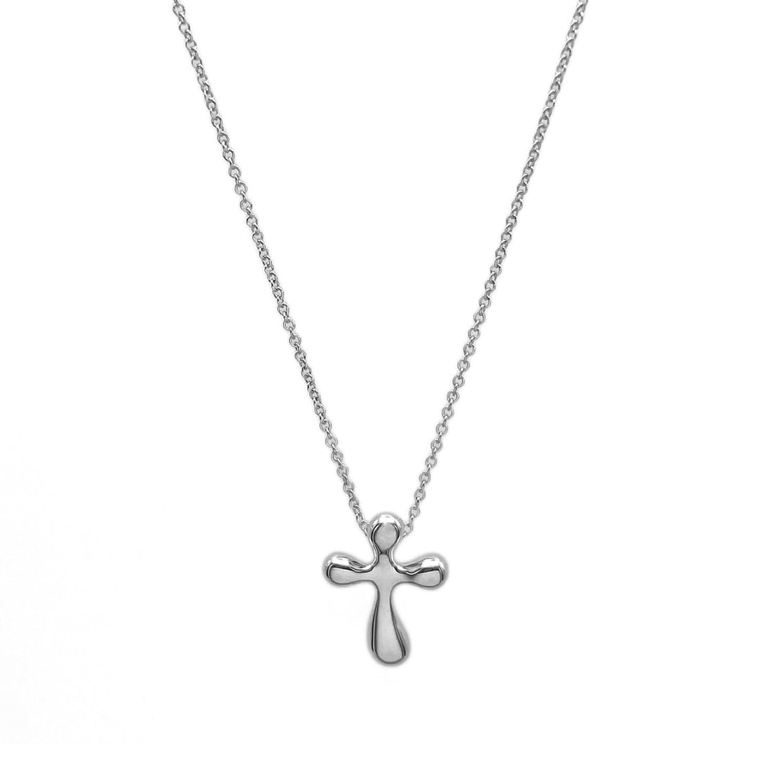 TIFFANY&Co. Tiffany Small Cross Elsa Peretti Necklace Pendant SV925 Men's Women's: --- Catalog ---Category: SizePendant Size: 15mm x 10mm / 0.59'' x 0.39''Neck Circumference: 41.8 cm / 16.45''Category: DesignColor: SilverGender: WomenMaterial: Silver 925Pendant Type: PendantNecklace