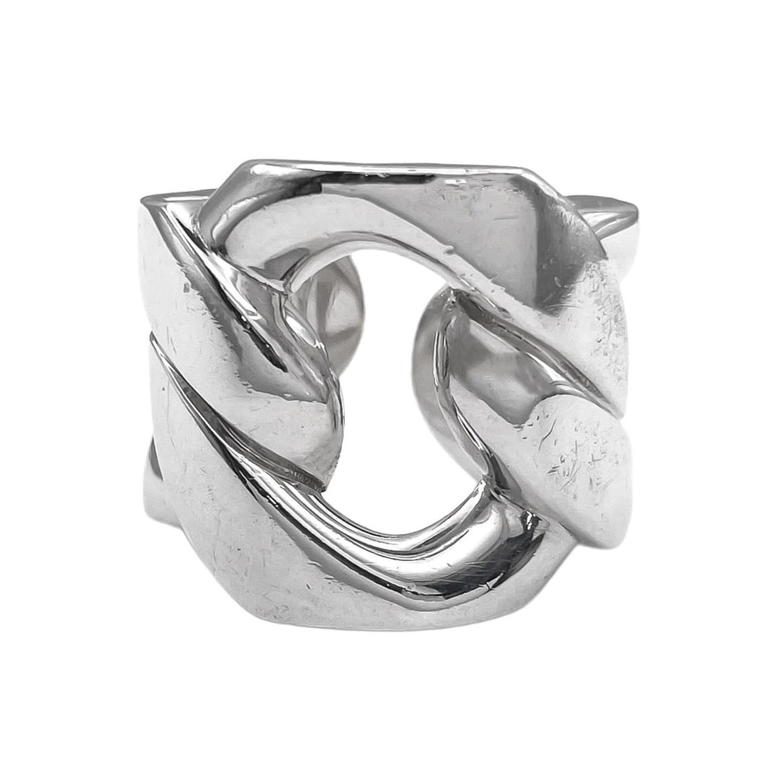 HERMES Capture Ring with Chain, Vintage, SV925, Size 52, 7781, Silver, Men's/Women's: --- Catalog ---Category: SizeJP Size: 11US Size: 6Category: DesignType: Band ringColor: SilverGender: Men,WomenSeason: VintageMaterial: Silver 925Category: GeneralBrand: Hermes--- Item List ---Section