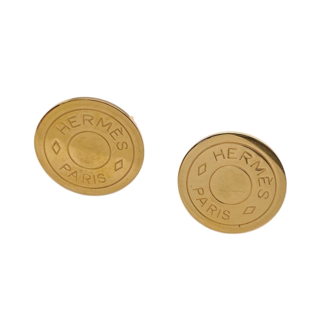 HERMES Hermes Clou de Selle Earrings Sellier Metal Gold Women's: --- Catalog ---Category: SizeSize (HxWxD): 20.00mm x 20.00mm / 0.79'' x 0.79''Category: DesignType: Clip earringsColor: GoldGender: WomenMaterial: MetalCategory: GeneralBrand: Hermes--- Item List ---S