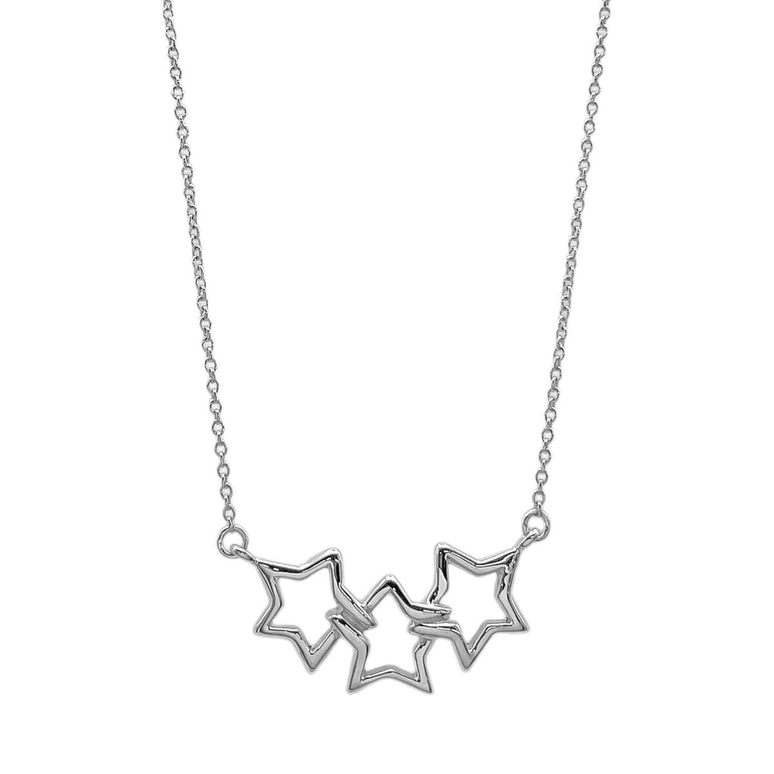 TIFFANY&Co. Tiffany Triple Star Necklace Pendant, Design, SV925, Women's: --- Catalog ---Category: SizePendant Size: 12mm x 22mm / 0.47'' x 0.86''Neck Circumference: 47 cm / 18.5''Category: DesignColor: SilverGender: WomenMaterial: Silver 925Pendant Type: PendantNecklace Ty